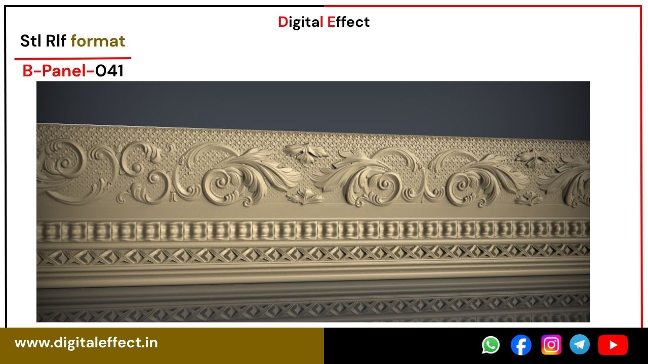 Border Panel 03 Design STL/RLF file for CNC carving - Border Panel Design Pack