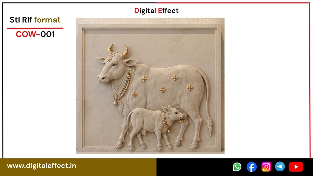Cow Design STL/RLF files for CNC carving
