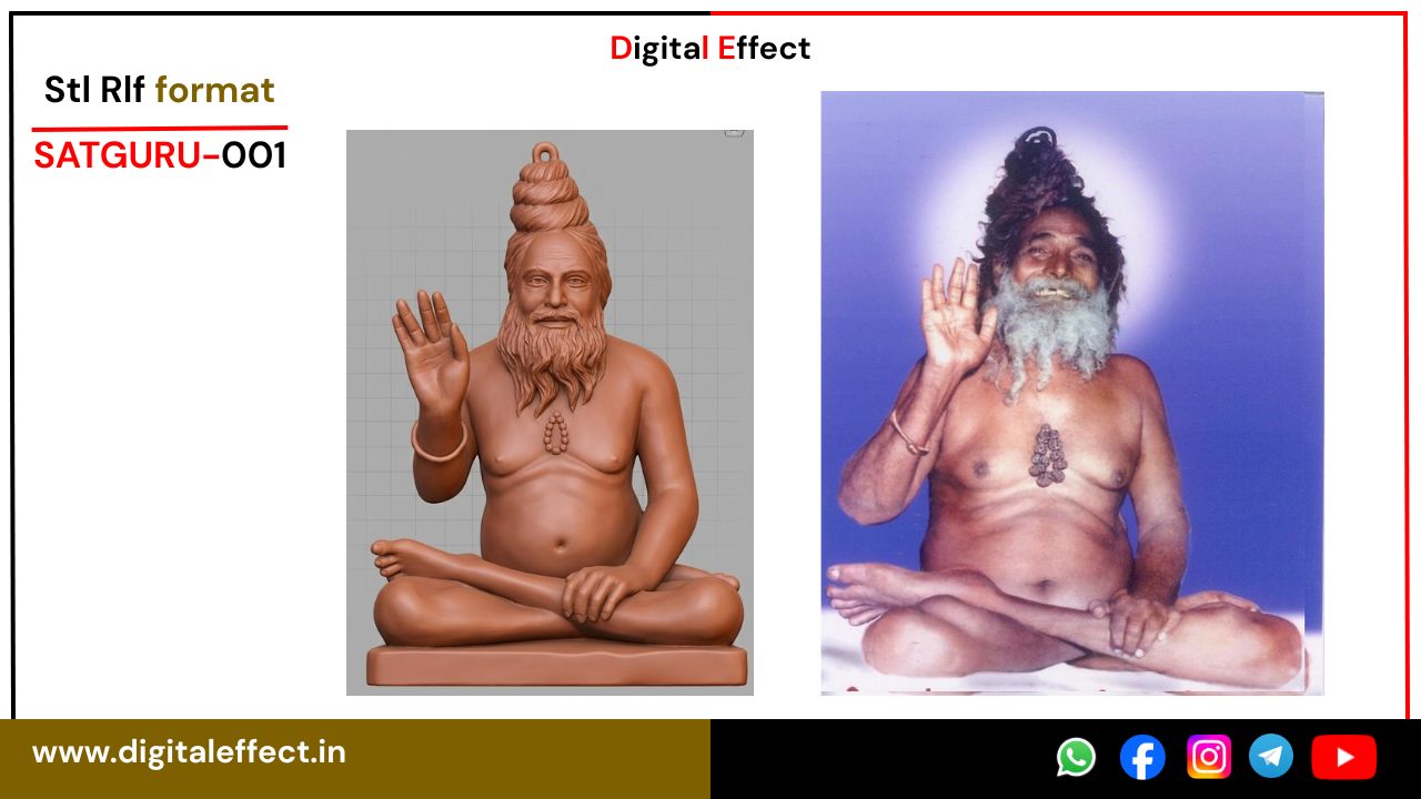 Janardan Satguru Design STL/RLF file for CNC carving - Janardan Satguru