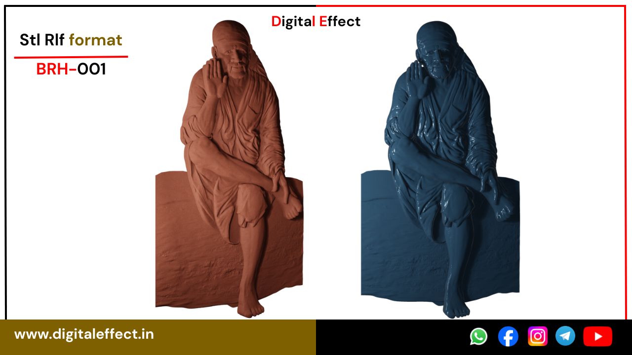 Sai Baba Design STL/RLF file for CNC carving - Sai Baba Design Pack