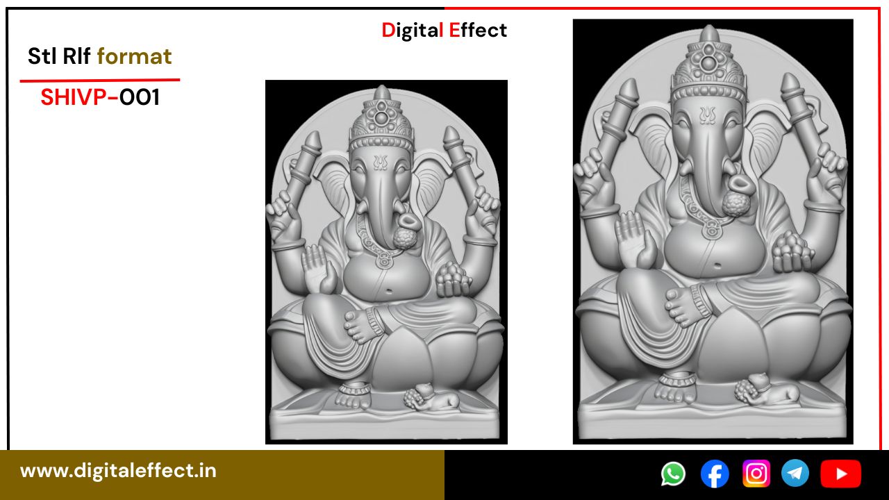 Shiv Parivar Murti Design STL/RLF file for CNC carving - Murti