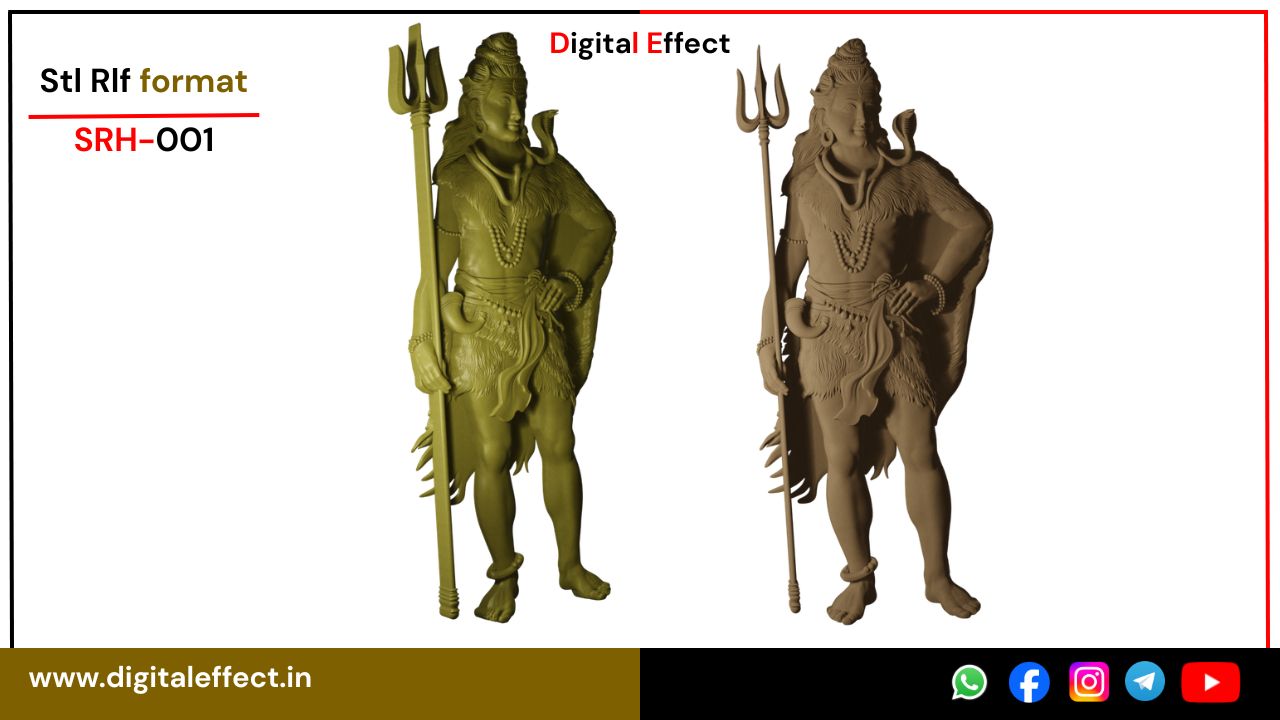 Shiv Parvati Design STL/RLF file for CNC carving - Shiv Parvati Design Pack