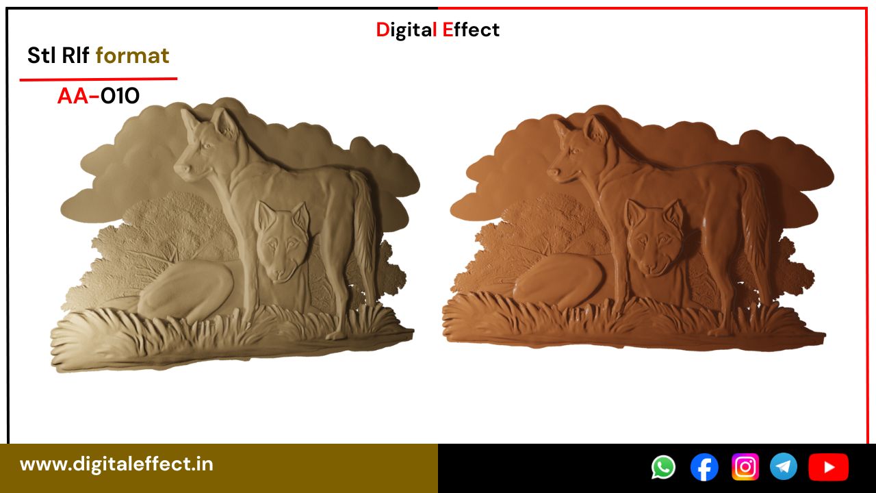 Fox Animal Relief Carving - CNC STL Model by Digital Effect