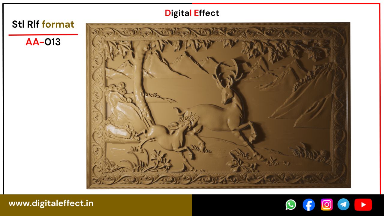 Wild Deer Design for CNC and Artcam - Digital Effect