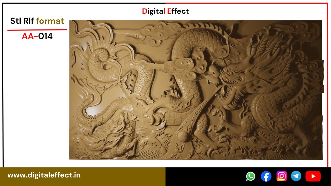 Chinese Dragon Relief Design for CNC - Digital Effect