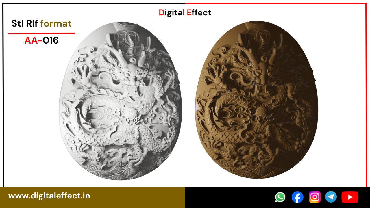 Chinese Dragon Relief Design for CNC - Digital Effect