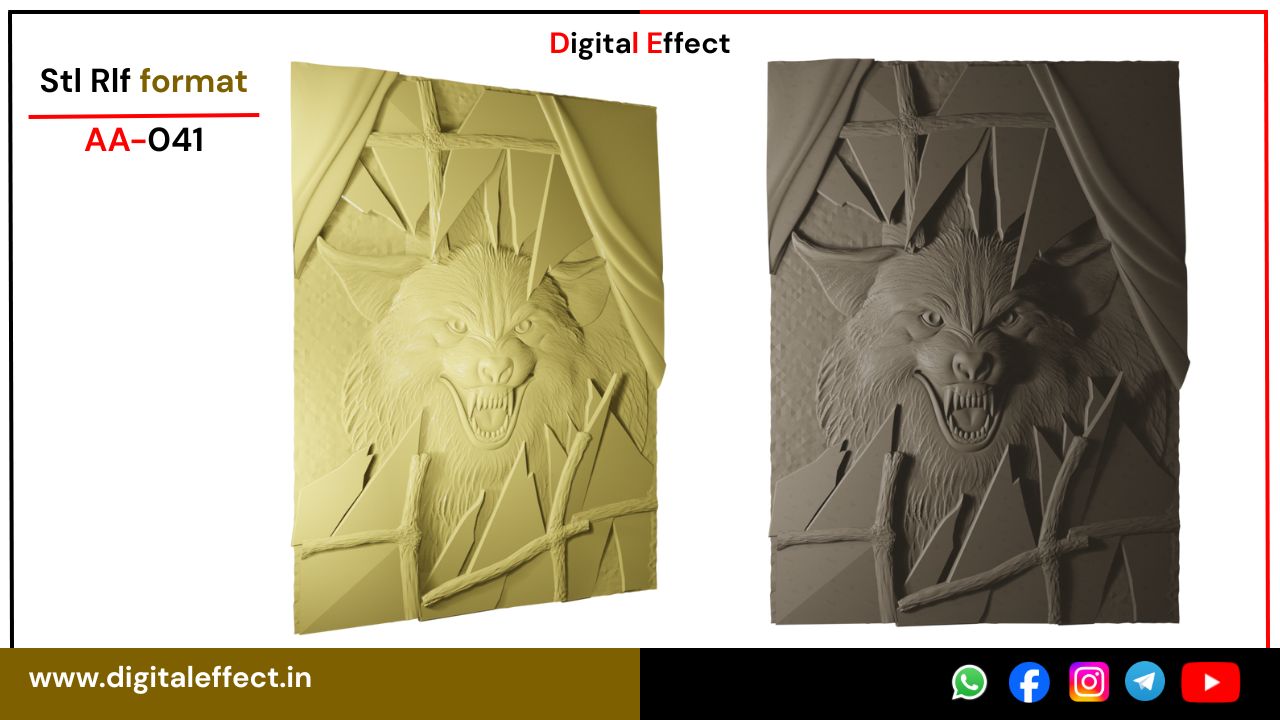Fox Relief Carving Design for CNC Woodwork - Digital Effect