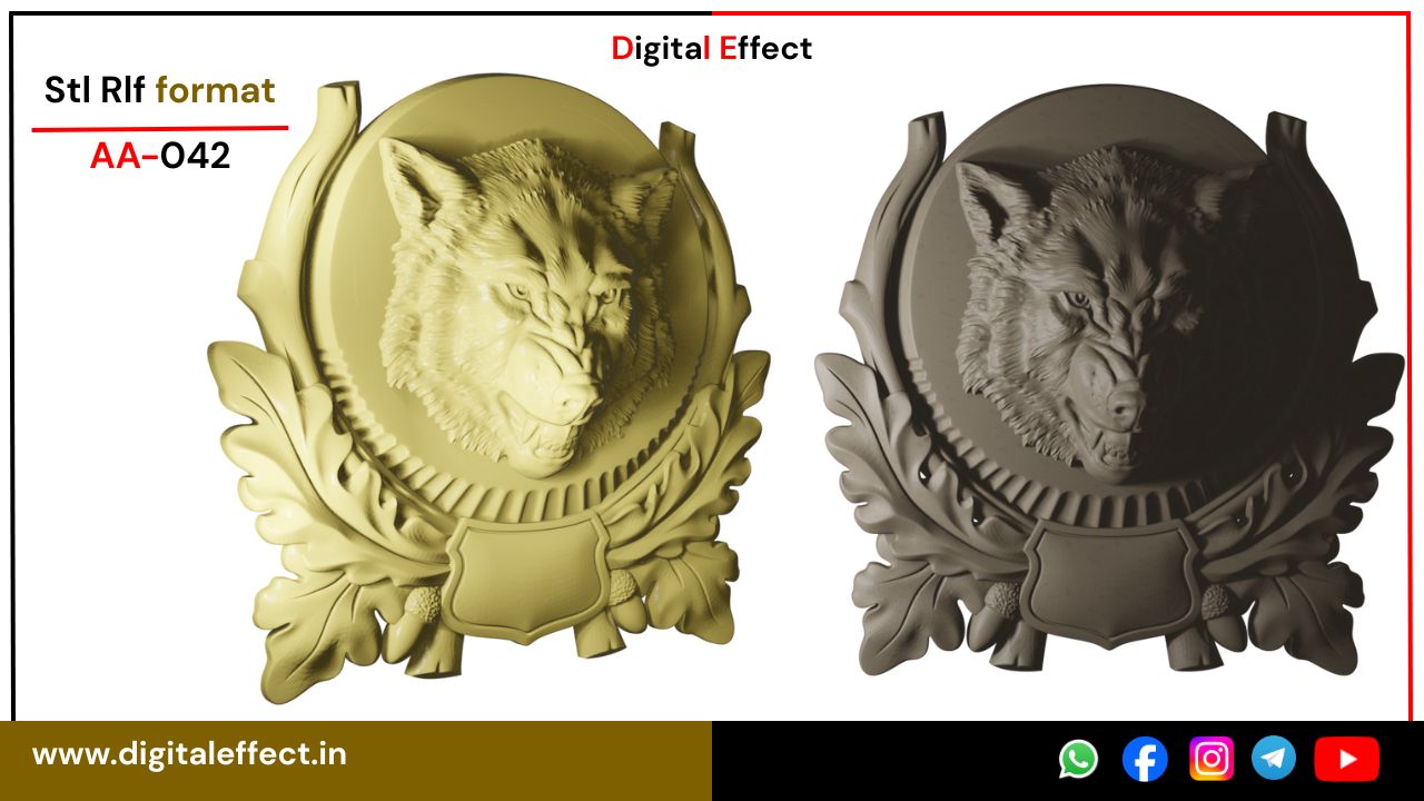 Detailed Fox Relief Carving Design for CNC Woodwork - Digital Effect