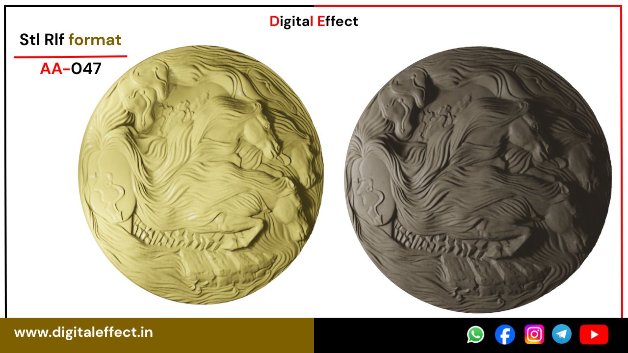 Horse Relief Carving Design for CNC Woodwork - Digital Effect