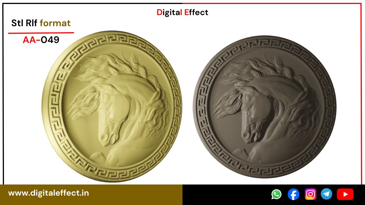 Horse Relief Carving Design for CNC Woodwork - Digital Effect