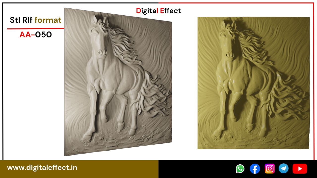 Horse Relief Carving Design for CNC Woodwork - Digital Effect