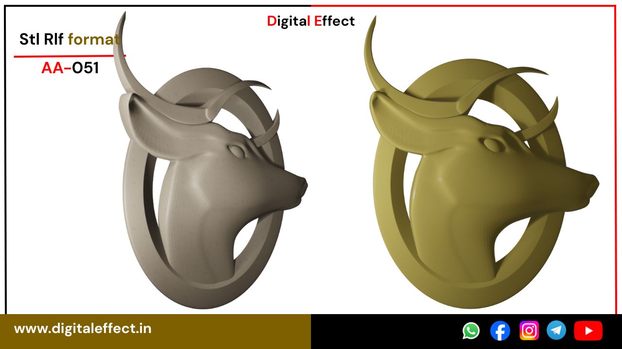 Deer Relief Carving Design for CNC Woodwork - Digital Effect