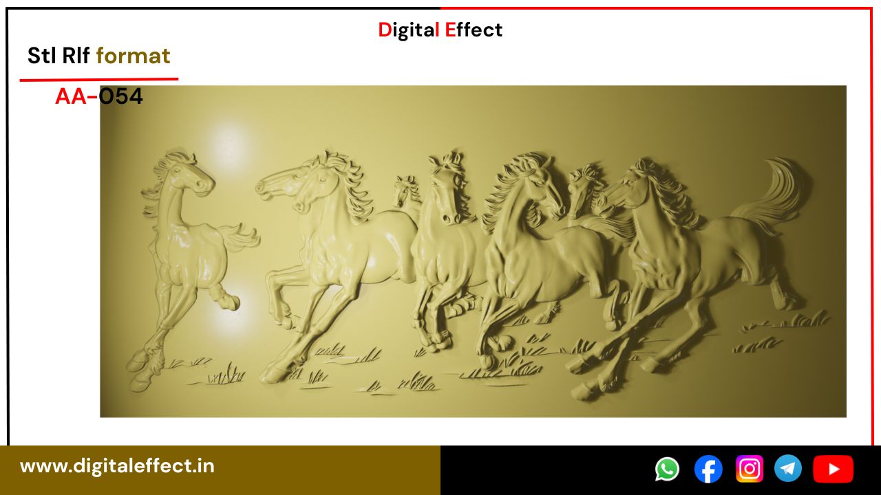 Horse Relief Carving Design for CNC Woodwork - Digital Effect