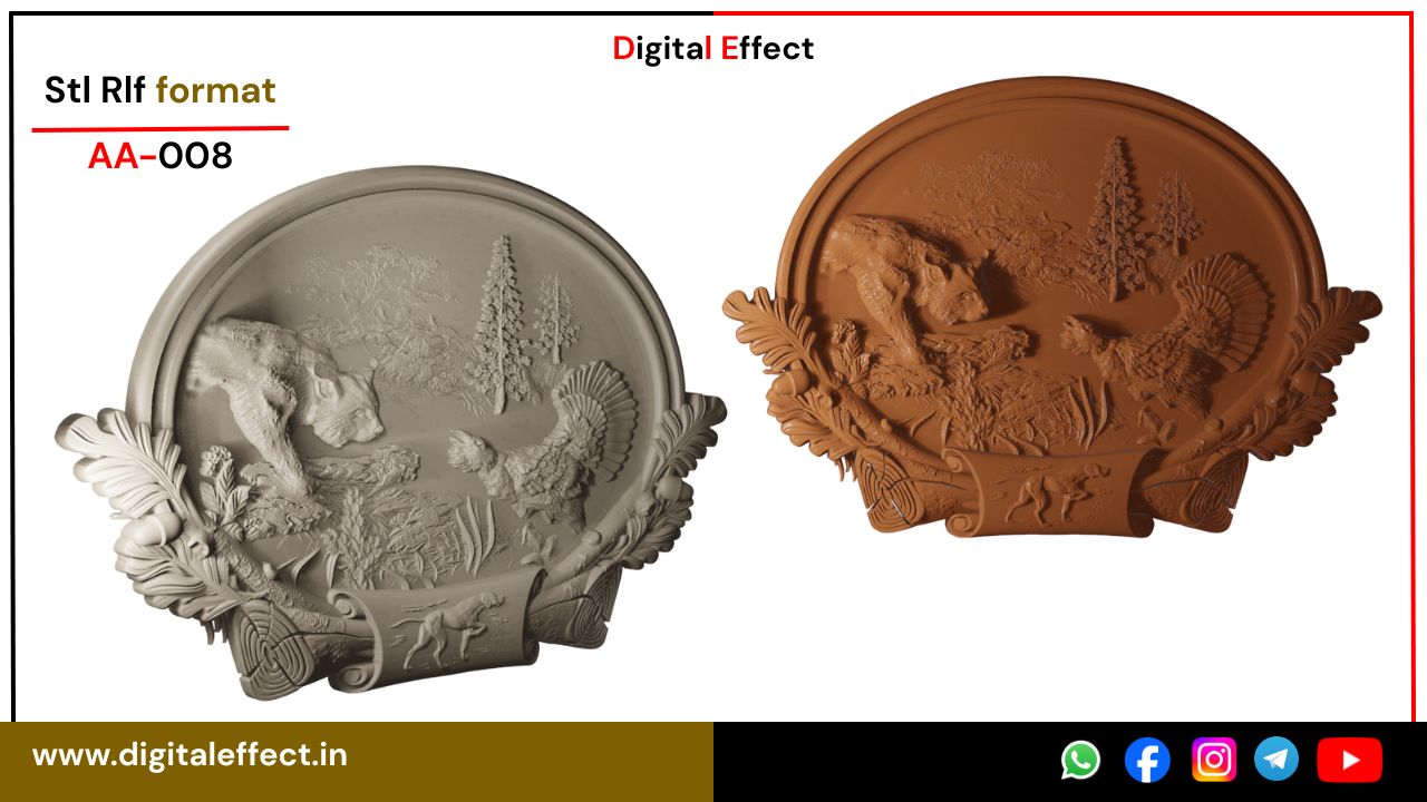Fox Animal Relief Carving - CNC STL Design by Digital Effect