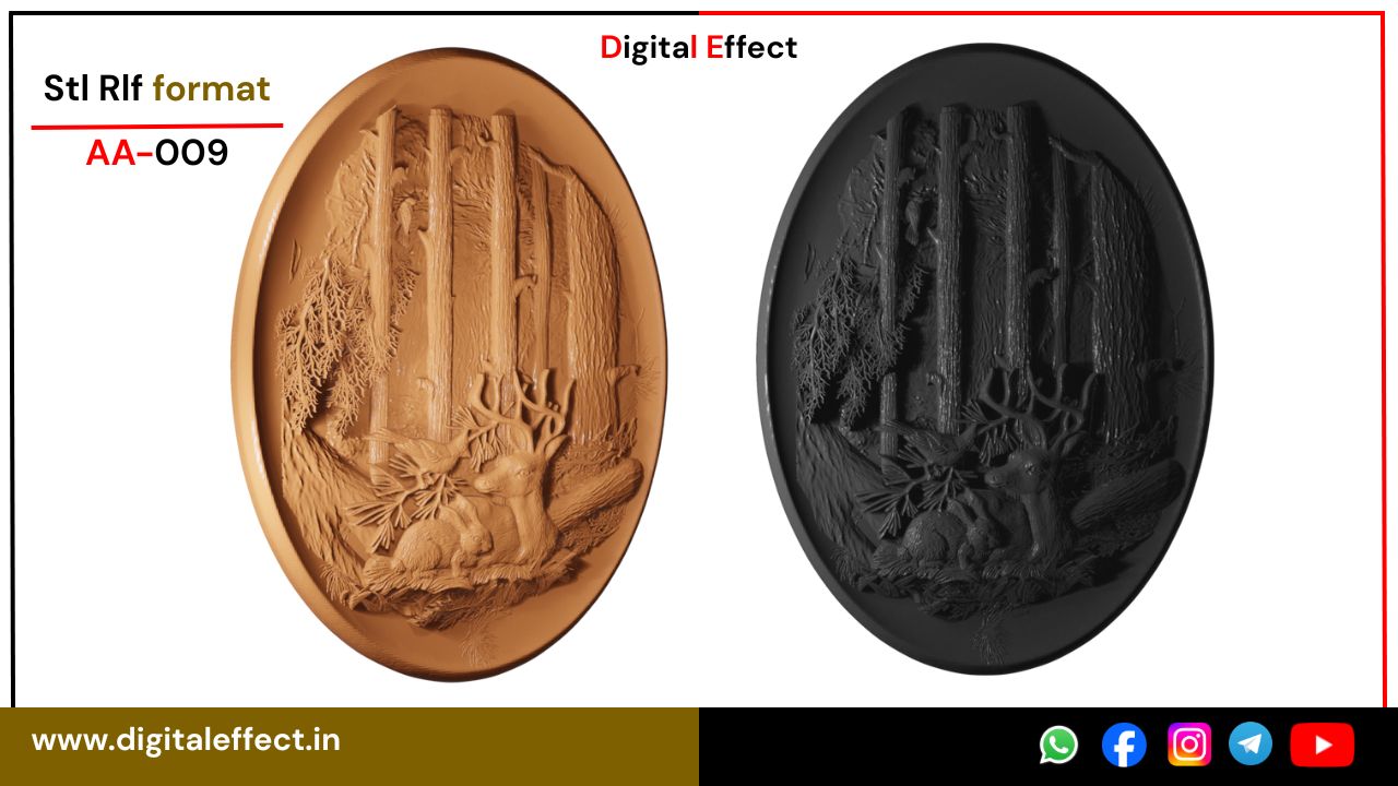 Deer Animal Relief Carving - STL CNC Design by Digital Effect