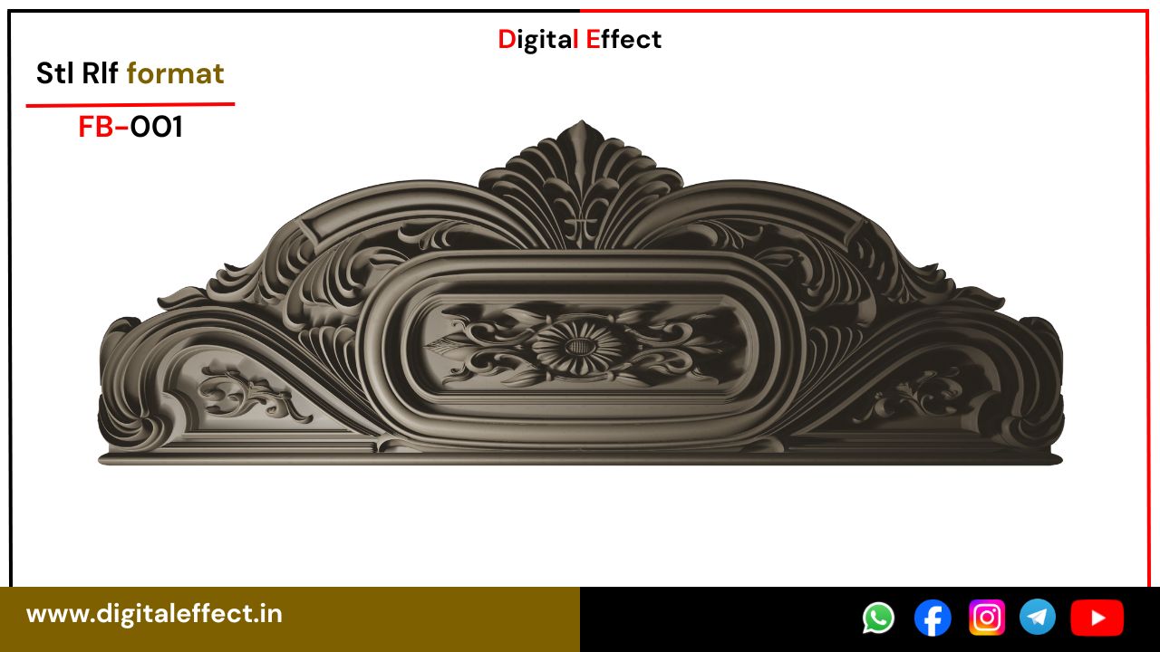 Classic Ornate Bed Panel CNC Design – Digital Effect
