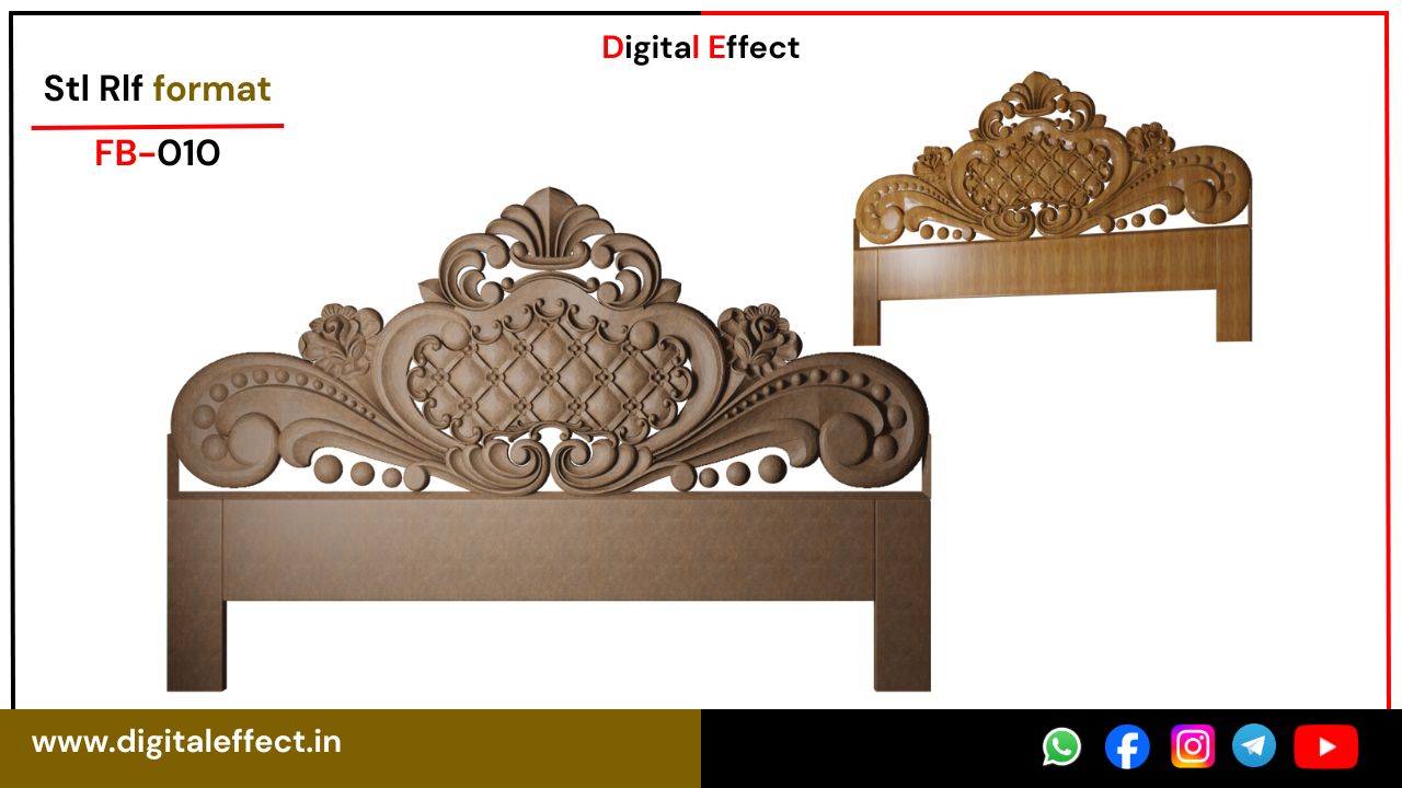 Royal Floral Bed Carving – Digital Effect