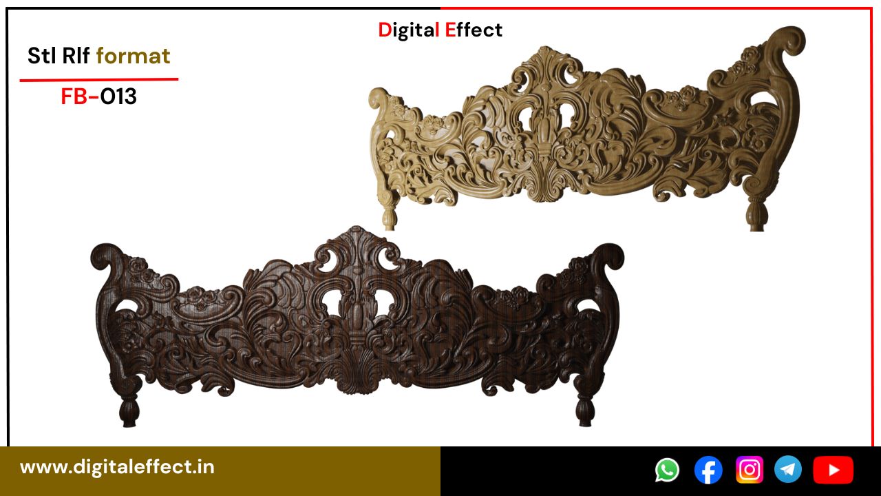 Ornate Floral Bed Panel – Digital Effect
