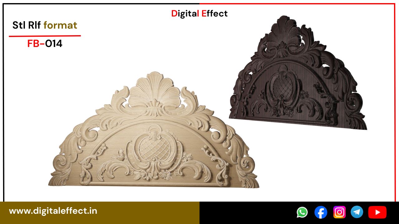 Floral Luxury Bed Panel Carving – Digital Effect