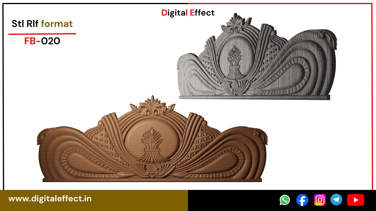 Modern Floral Relief Bed Panel – Digital Effect