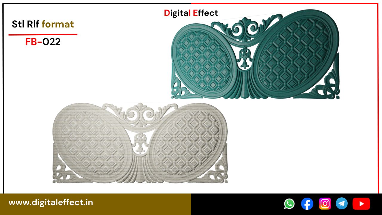Classic Floral Bed Panel Carving – Digital Effect