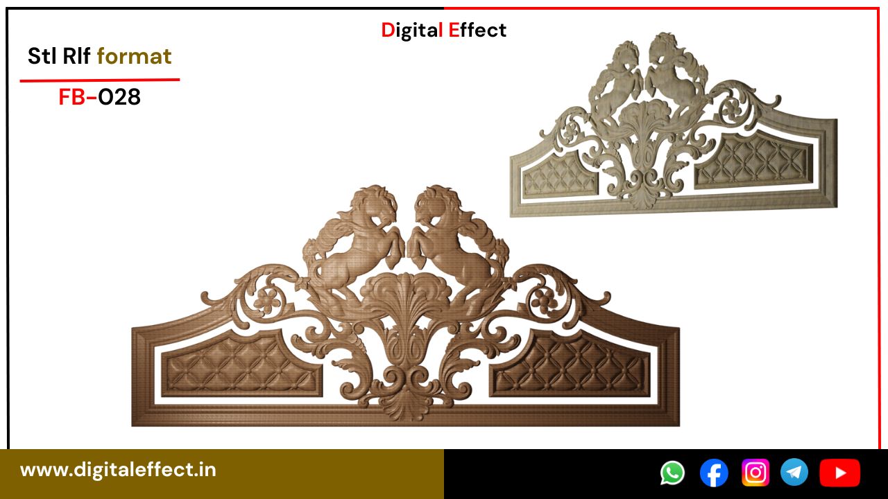 Modern Floral Wood Relief Bed Panel – Digital Effect