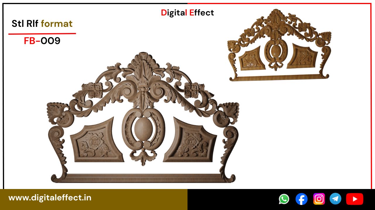Ornate Floral Bed Panel – Digital Effect