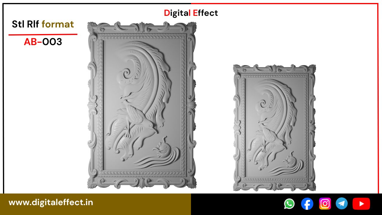 Elegant Bird CNC Relief Design for Wood Carving – Digital Effect