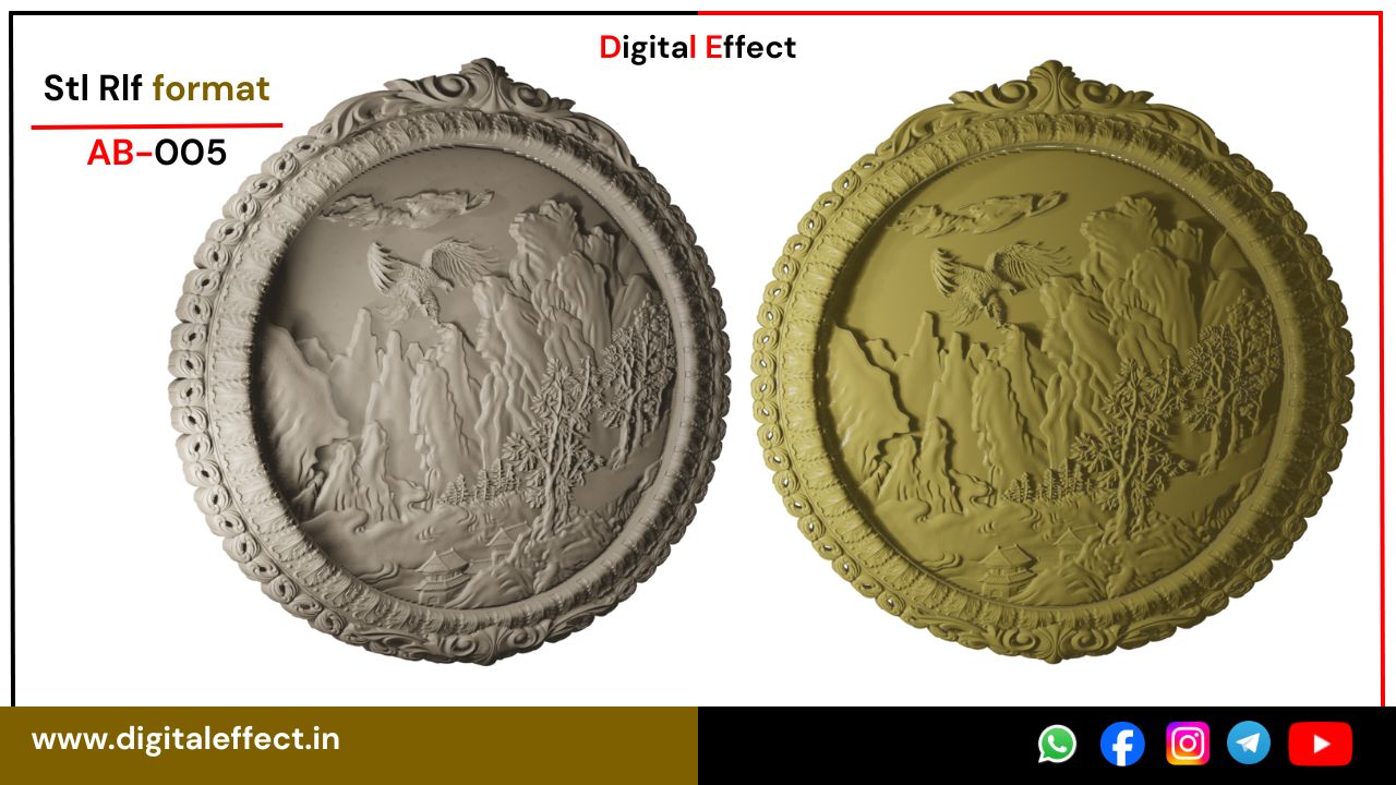 Eagle Bird Relief Carving Design for CNC Woodwork - Digital Effect
