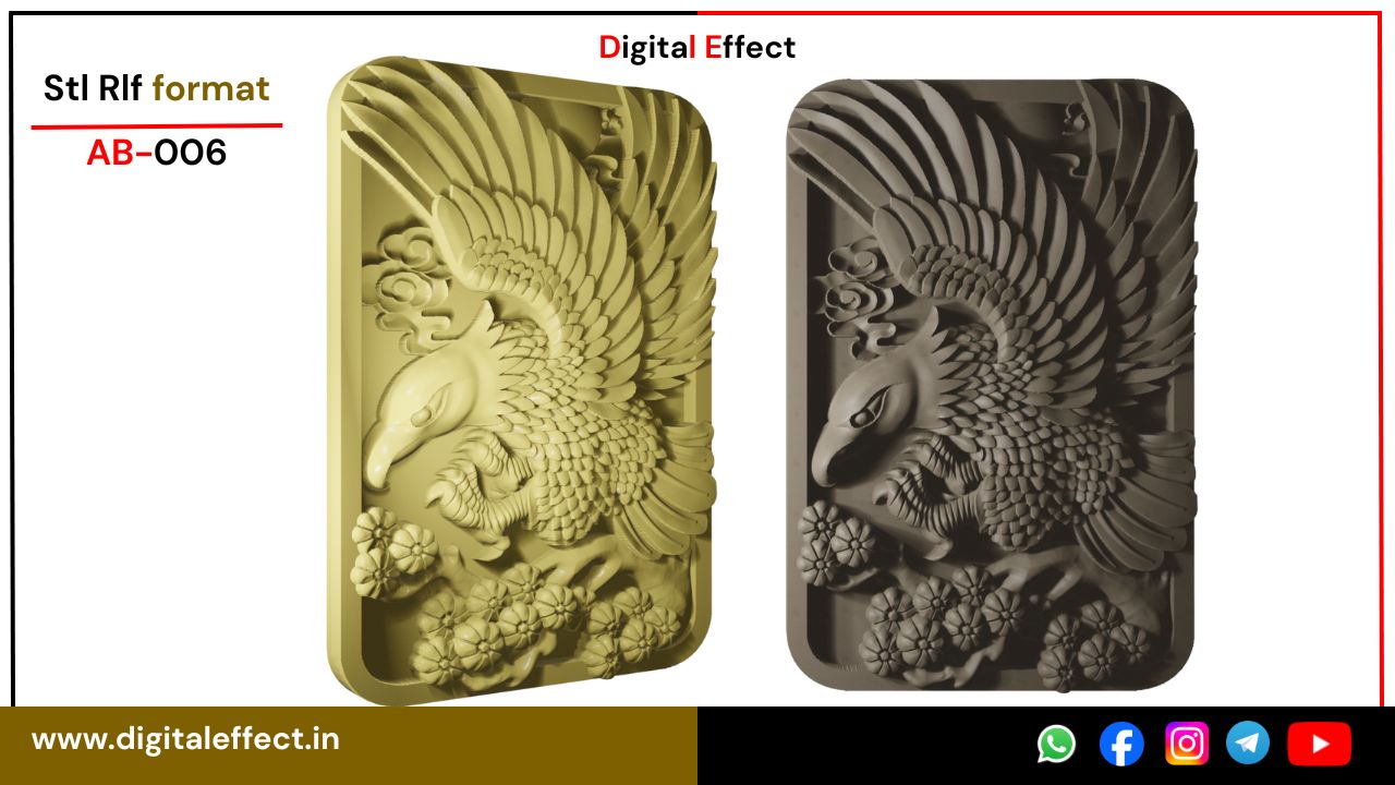 Eagle Bird Relief Carving for CNC Woodwork - Digital Effect