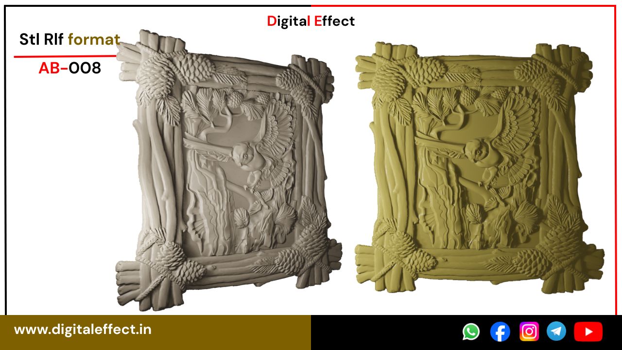Eagle Bird Relief Carving for CNC Woodwork - Digital Effect