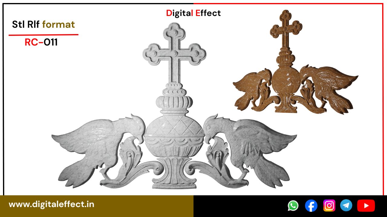 Ornate Jesus Cross Relief for CNC - Digital Effect