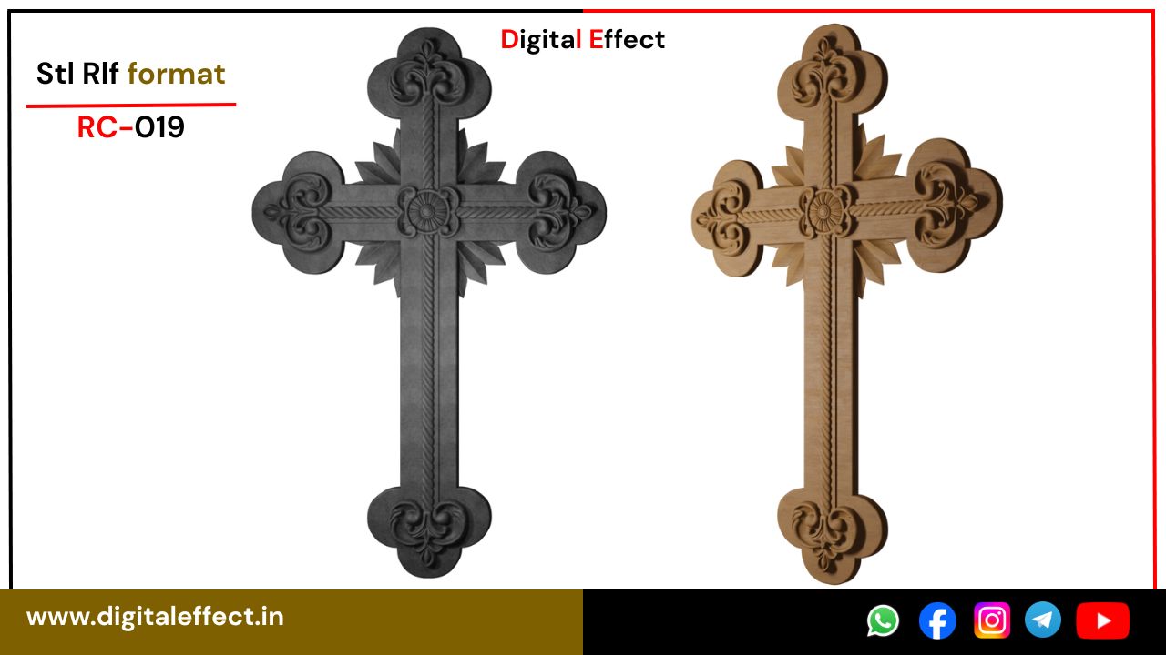 Ornate Jesus Crucifix Relief for CNC Projects - Digital Effect