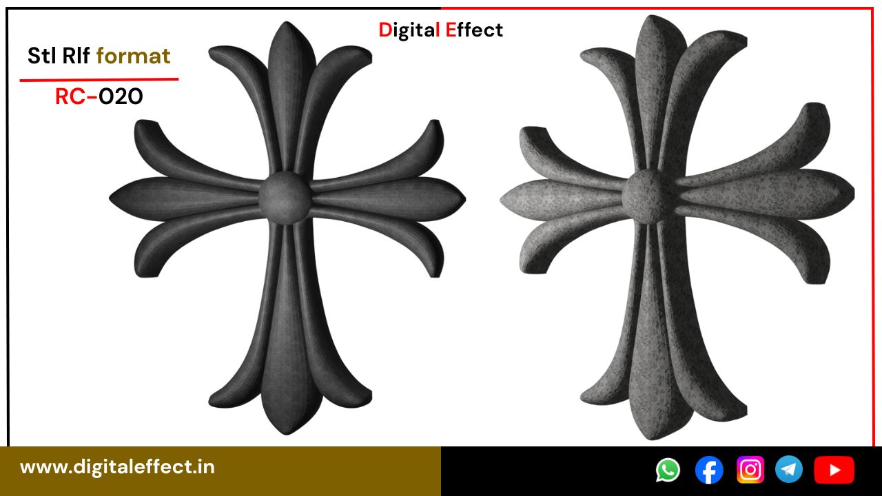 Elegant Jesus Cross Relief for CNC Decoration - Digital Effect