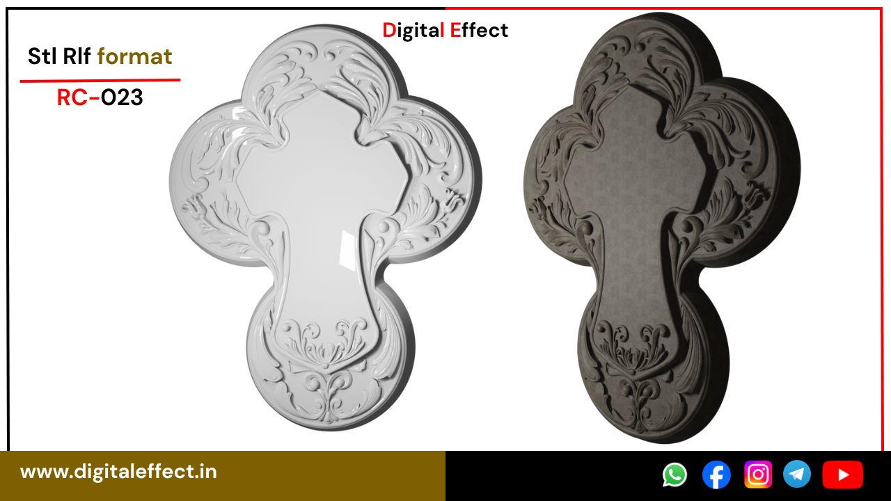 Ornate Jesus Crucifix Relief for CNC Carving - Digital Effect