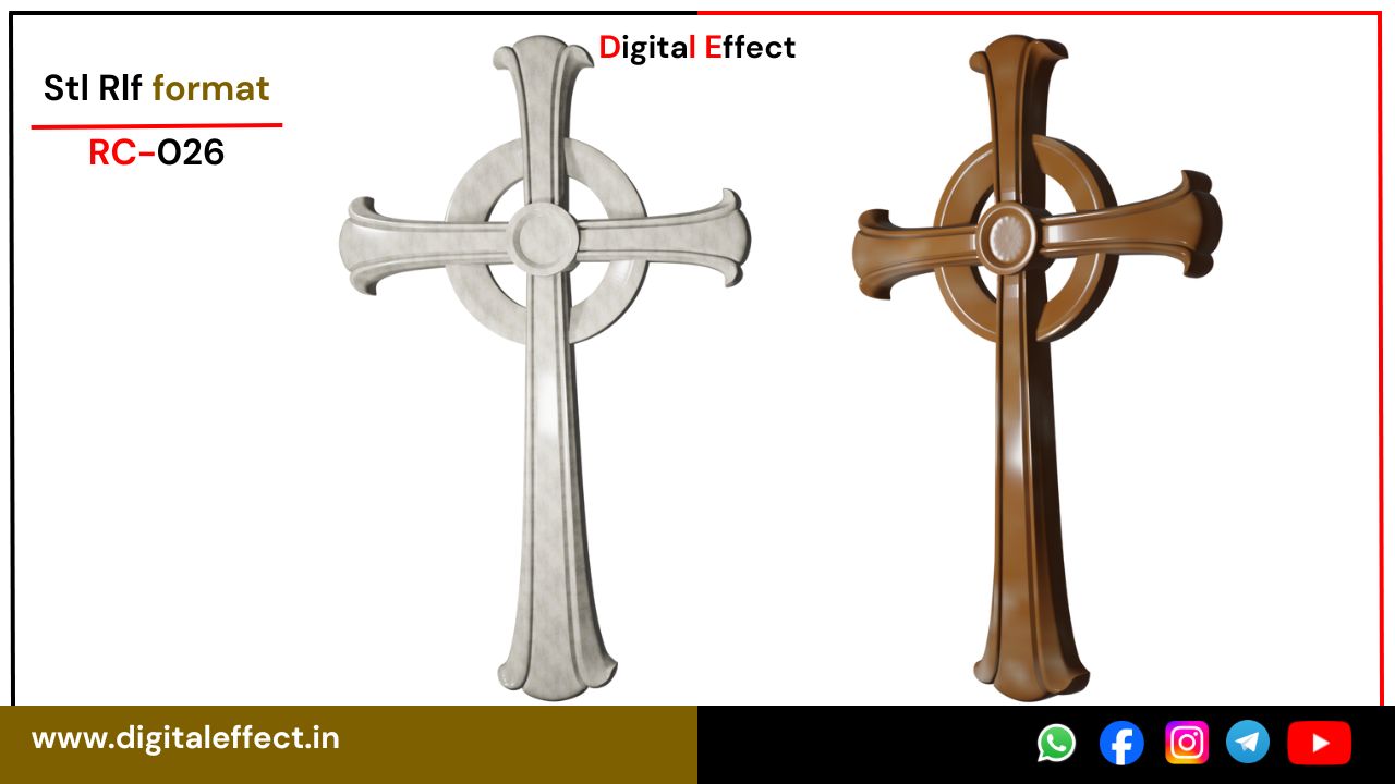 Ornamental Christian Cross Relief for CNC Carving - Digital Effect