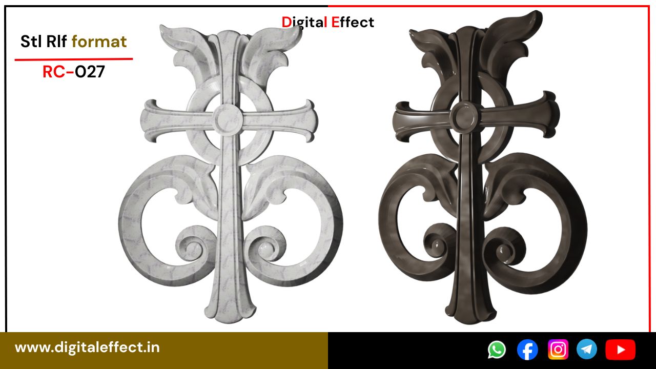 Elegant Christian Cross Relief for CNC Carving - Digital Effect