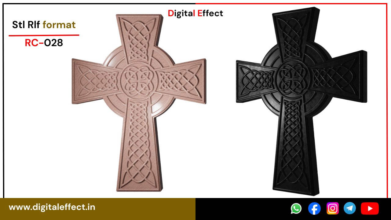 Intricate Christian Cross Relief for CNC Carving - Digital Effect