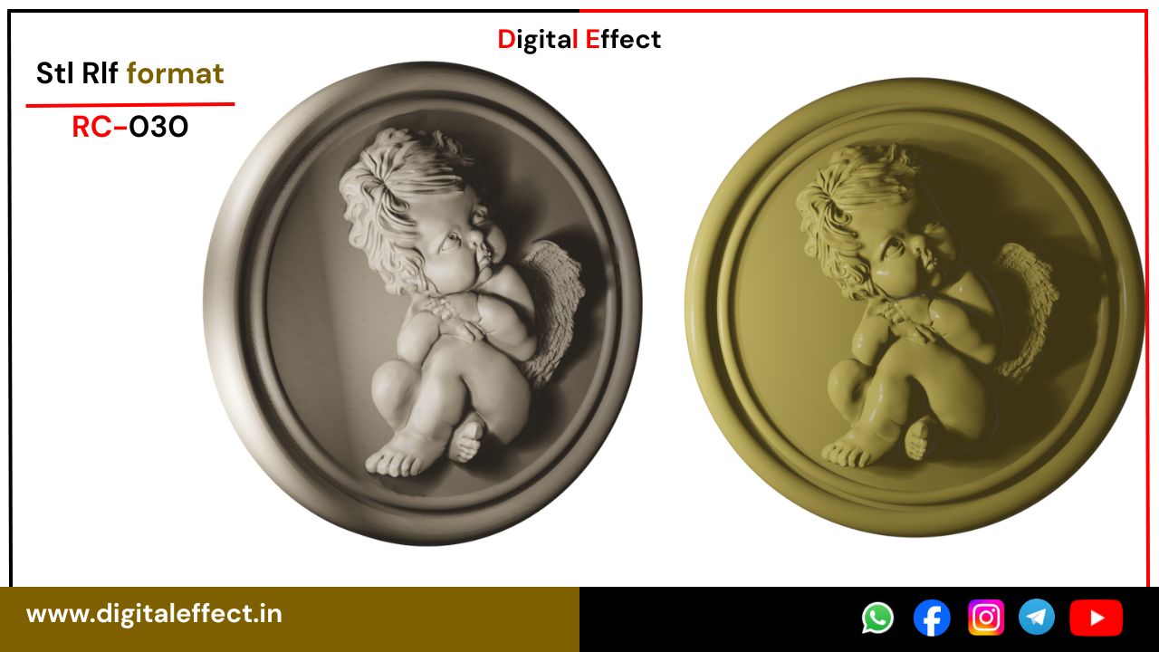 Elegant Angel Style CNC Relief Design for Wood Carving – Digital Effect