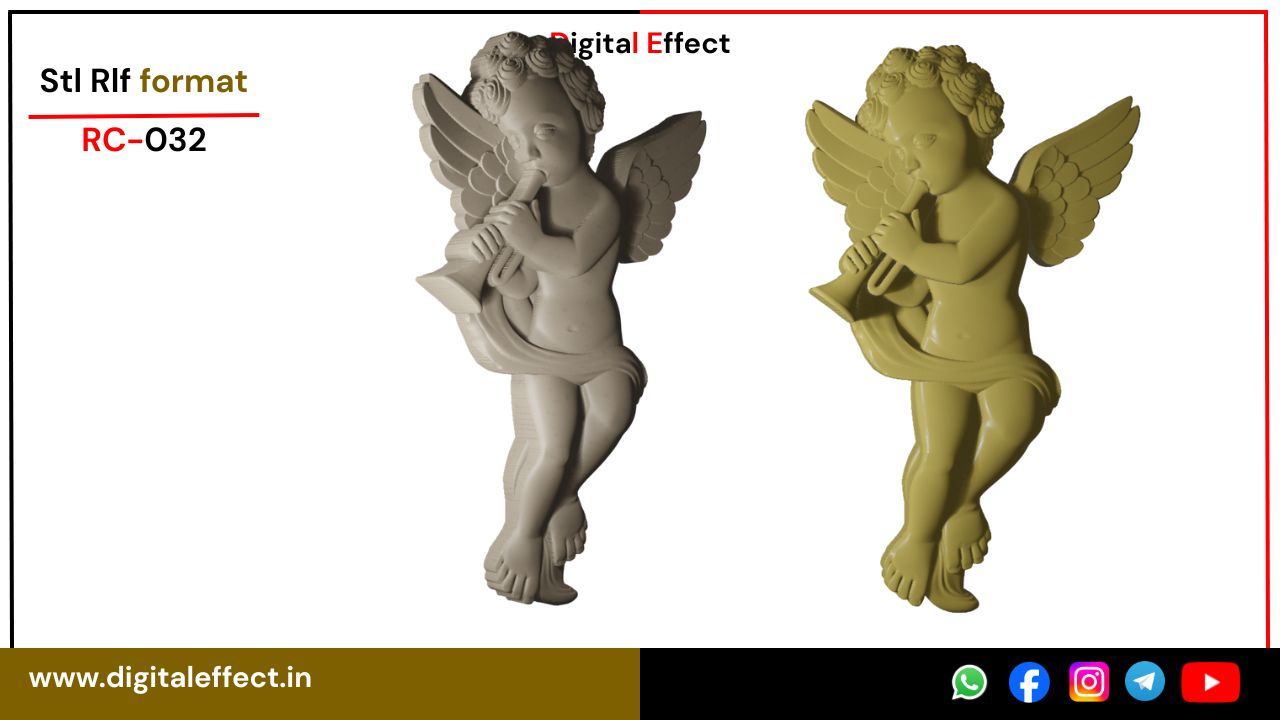 Elegant Angel Style CNC Relief Design for Wood Carving – Digital Effect