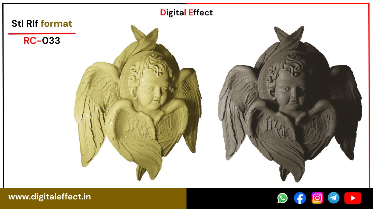 Heavenly Angel CNC Relief Design for Wood Carving – Digital Effect