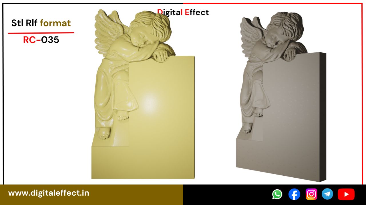 Guardian Angel Boy CNC Relief Design for Wood Carving – Digital Effect