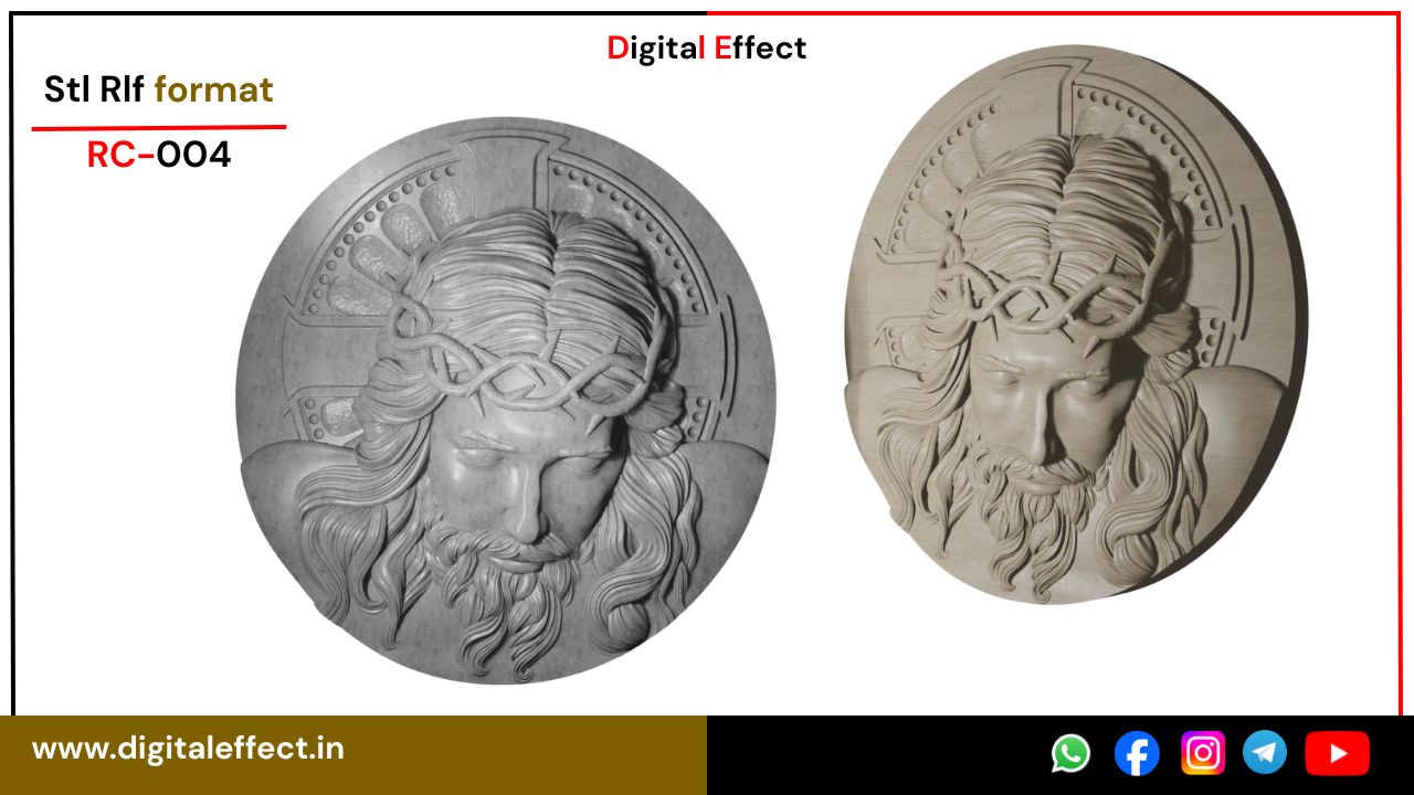 Jesus Cross Relief 3D Model - Digital Effect
