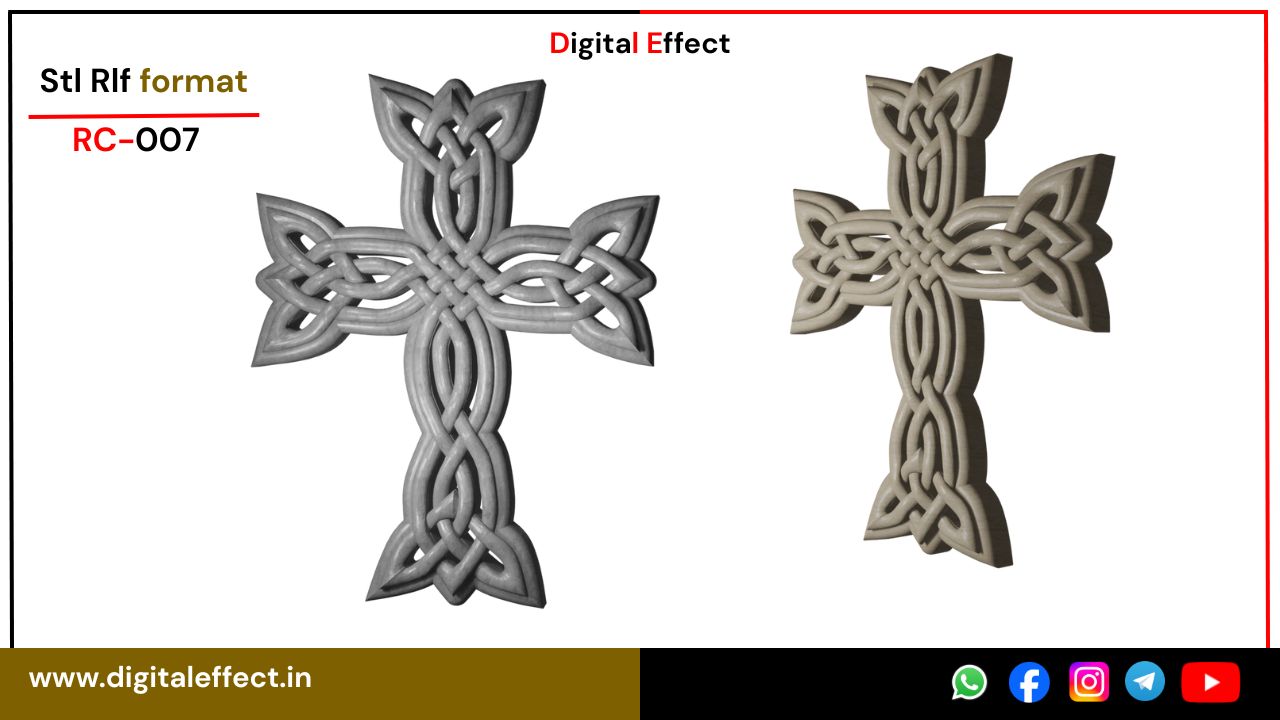 Holy Cross with Jesus 3D Relief - Digital Effect