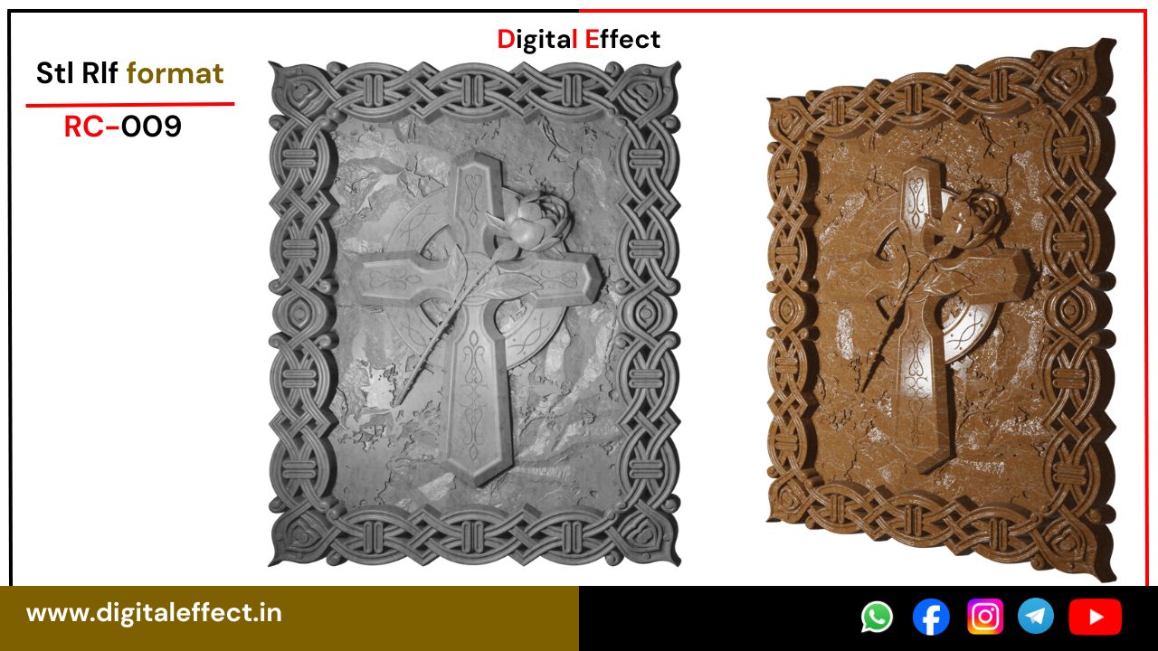 Sacred Cross with Jesus Christ Relief - Digital Effect