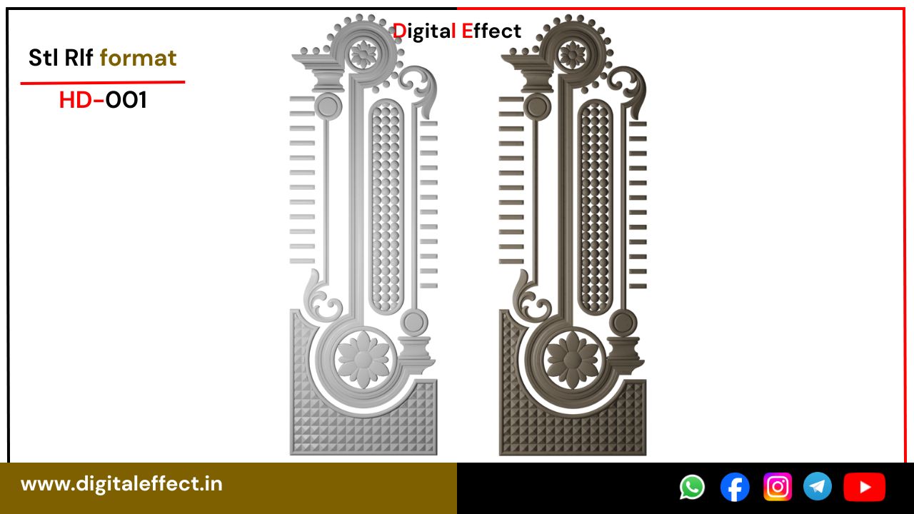 3D Decorative Door Design for CNC MDF Carving – Digital Effect