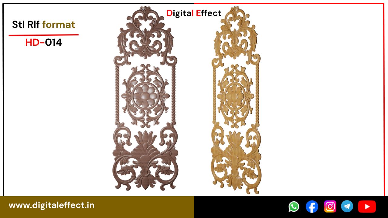 Elegant CNC Door Carving Design – Digital Effect