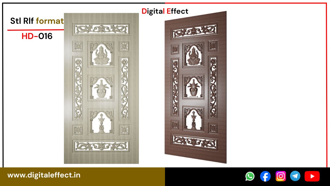 Sleek CNC Door Relief Design – Digital Effect