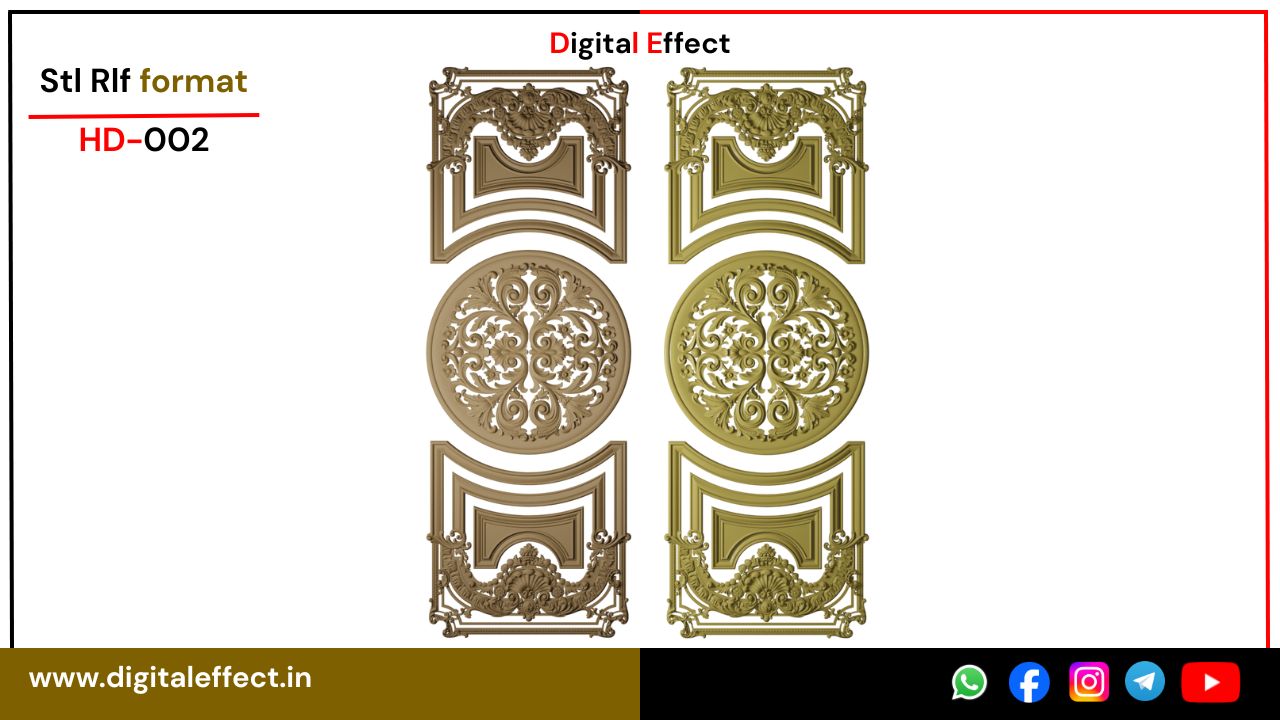 Decorative CNC Door Panel Carving Design – Digital Effect