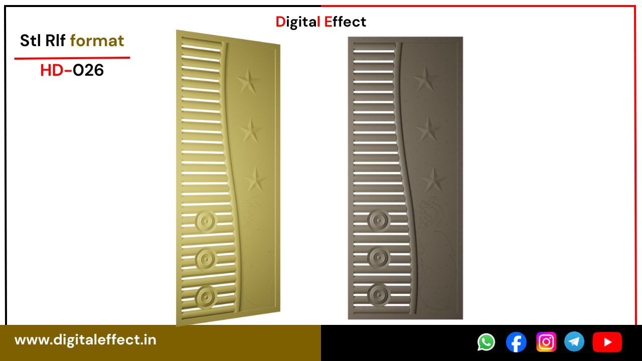 Sleek CNC Door Relief Design – Digital Effect